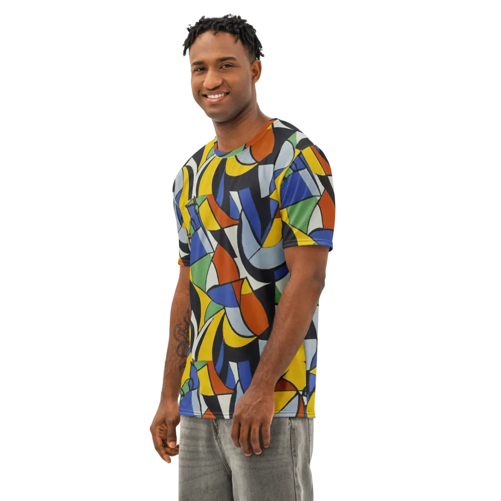 Chromatic Paradox on Men's Cotton Crew Neck T-Shirt — Left Front