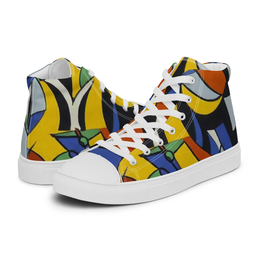 Chromatic Paradox on Men's High Top Canvas Shoes — Left