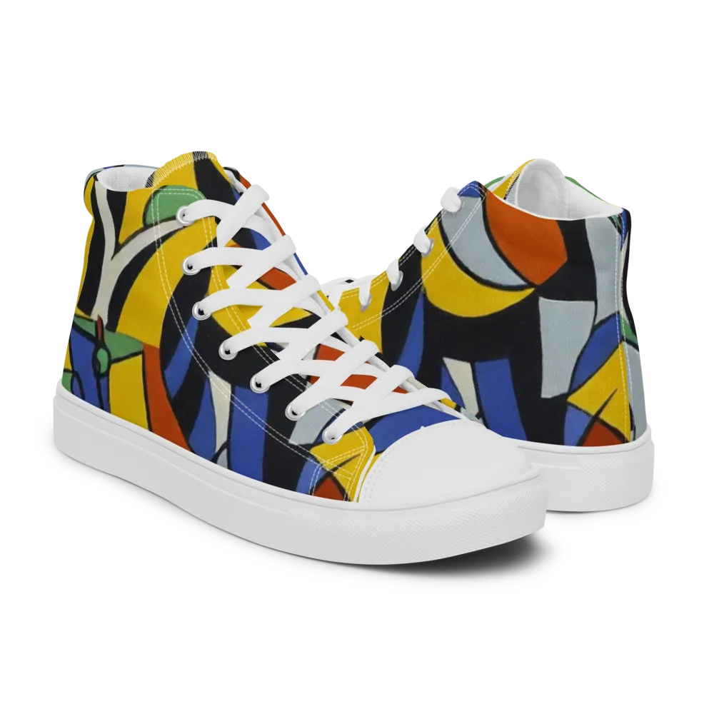 Chromatic Paradox on Men's High Top Canvas Shoes — Right