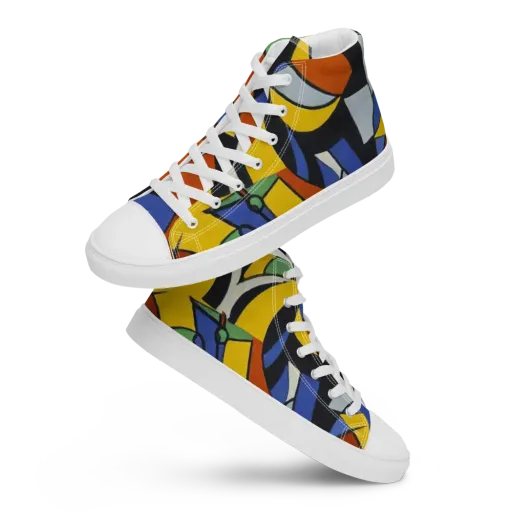 Chromatic Paradox on a Men's High Top Canvas Shoes