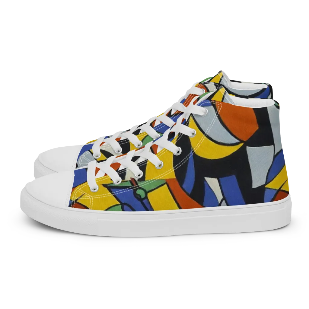 Chromatic Paradox on Women's High Top Canvas Shoes — Left
