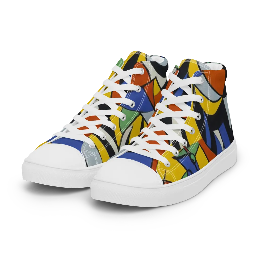 Chromatic Paradox on Women's High Top Canvas Shoes — Left Front