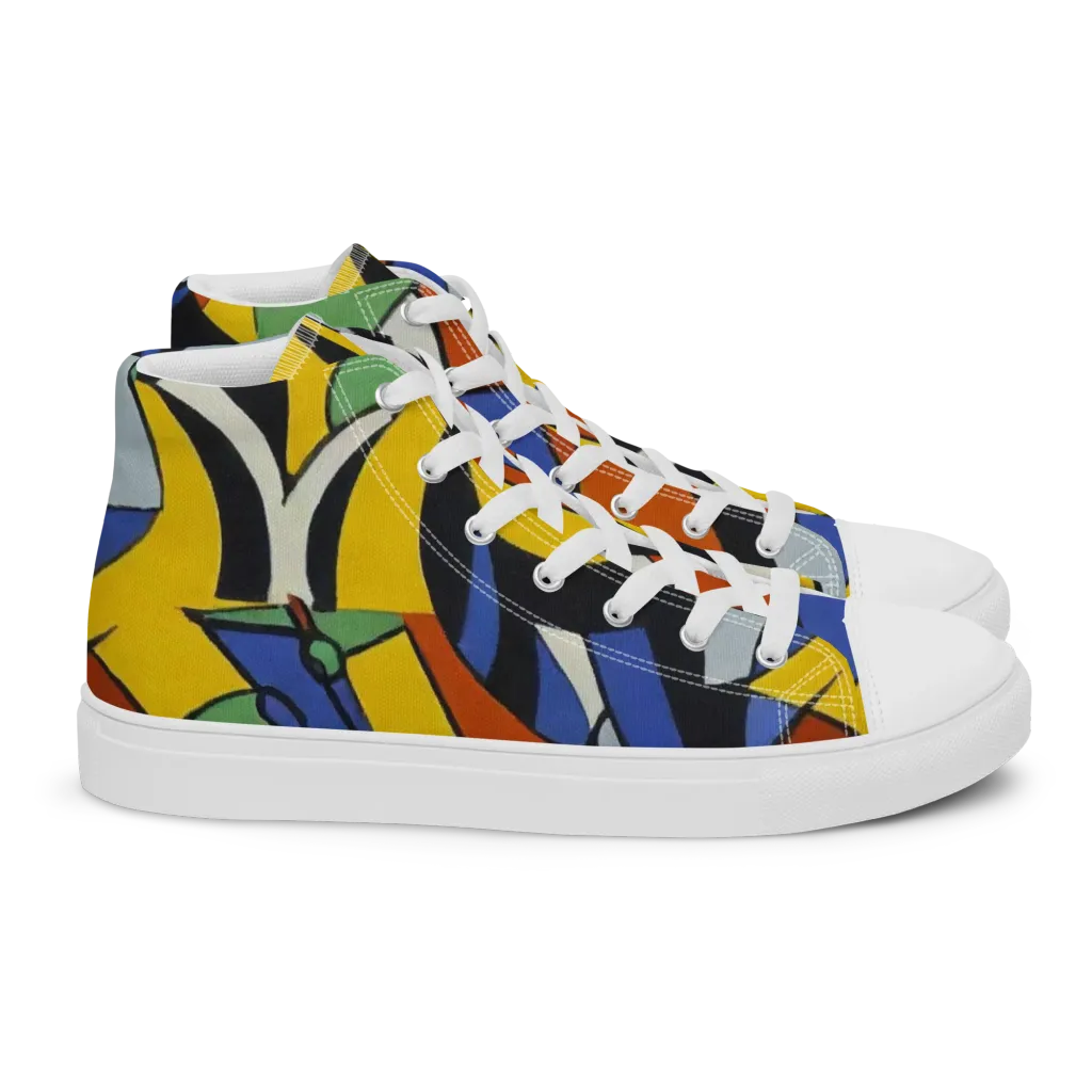Chromatic Paradox on Women's High Top Canvas Shoes — Right