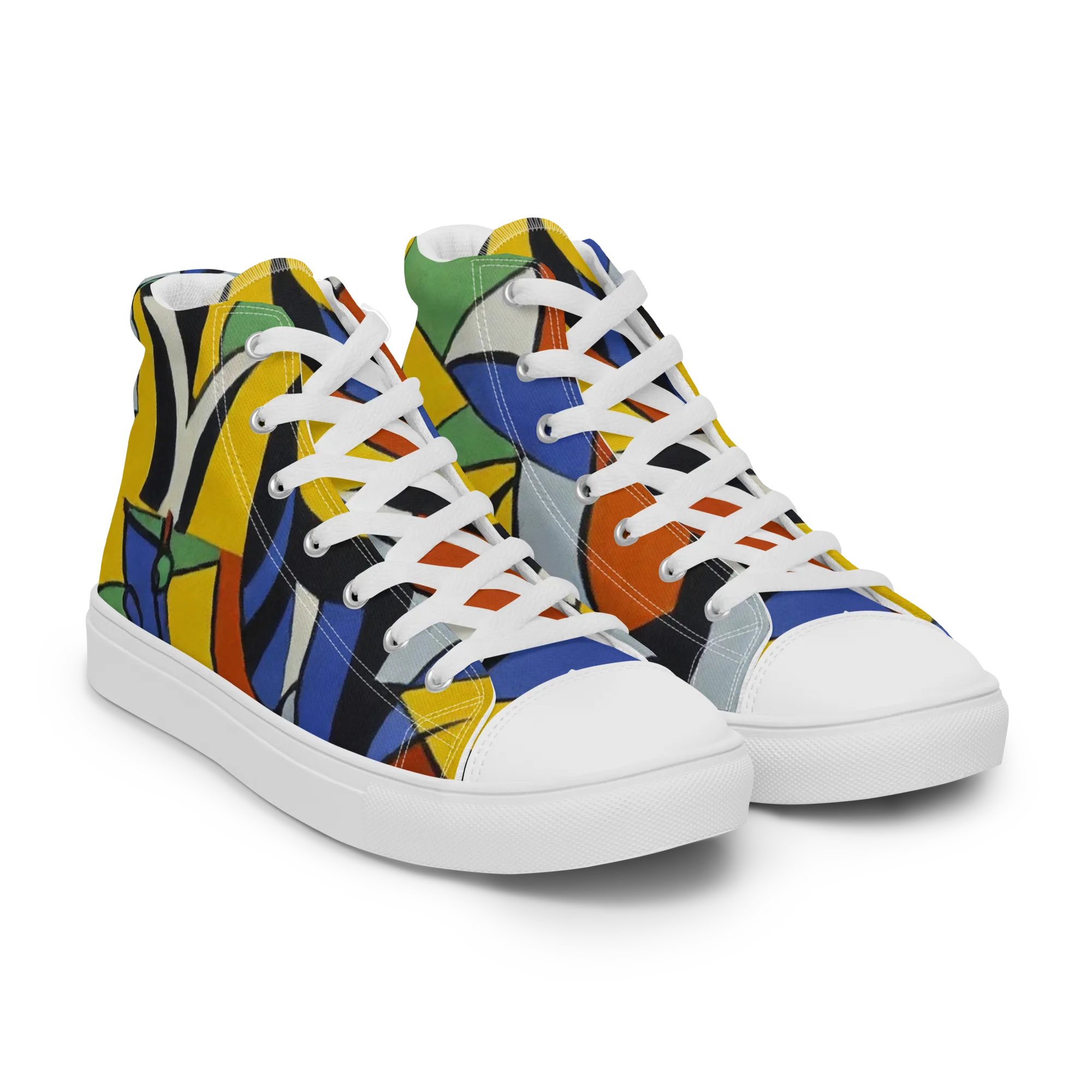 Chromatic Paradox on Women's High Top Canvas Shoes — Right Front