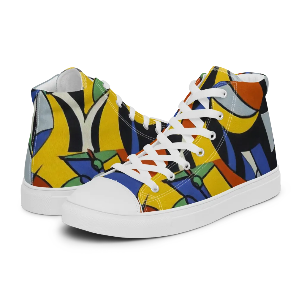 Chromatic Paradox on Women's High Top Canvas Shoes — Left