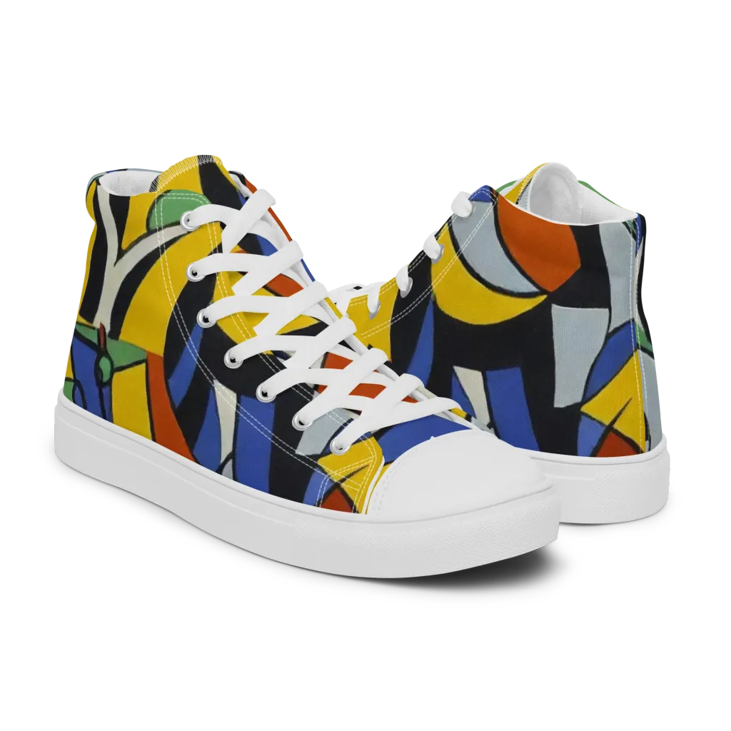 Chromatic Paradox on Women's High Top Canvas Shoes — Right