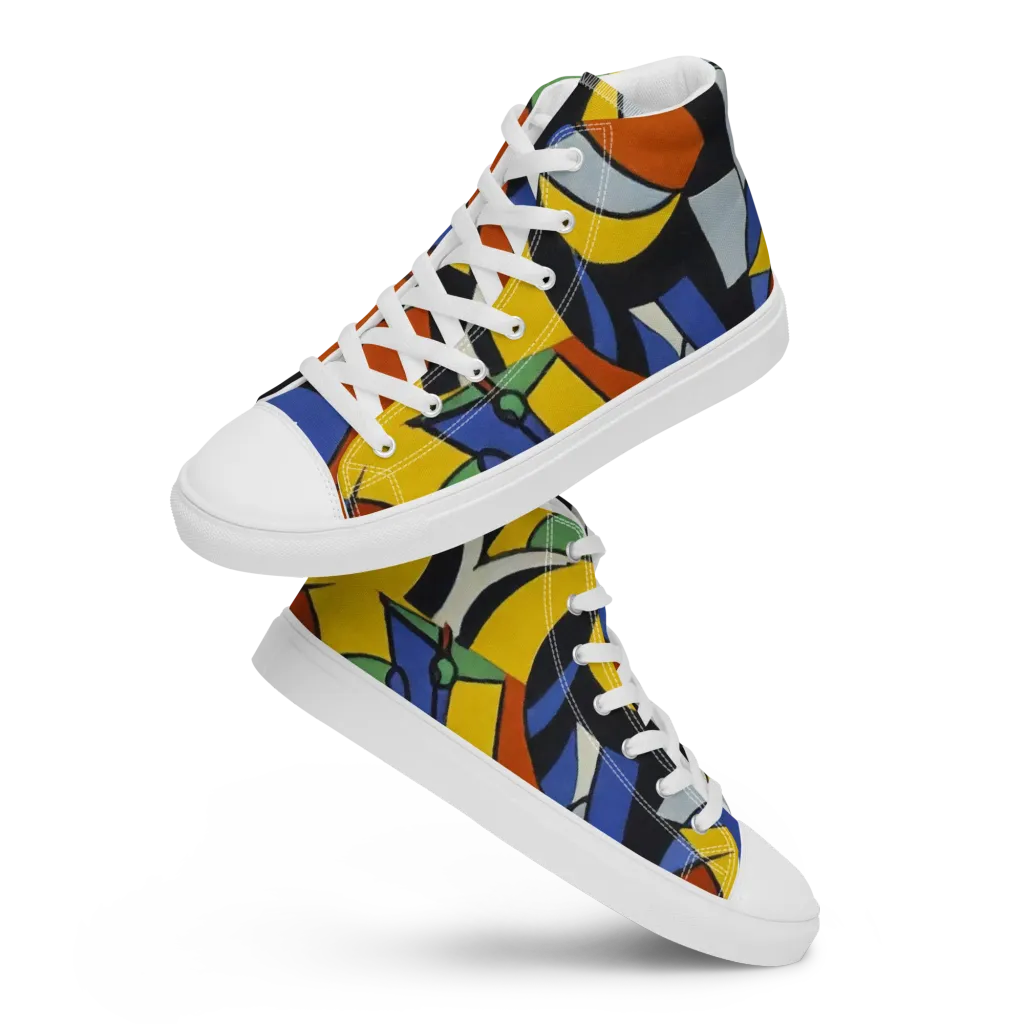 Chromatic Paradox on Women's High Top Canvas Shoes — Front