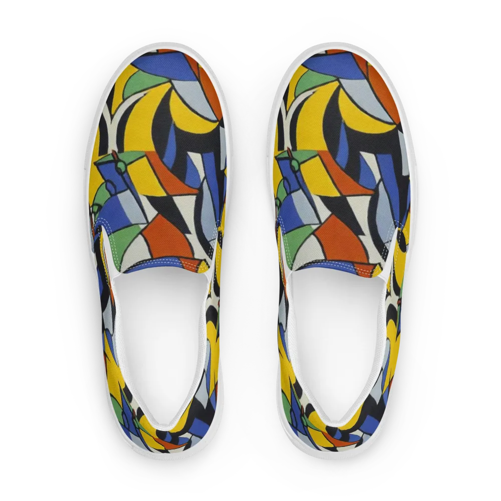 Chromatic Paradox on Men's Slip-On Canvas Shoes — Front
