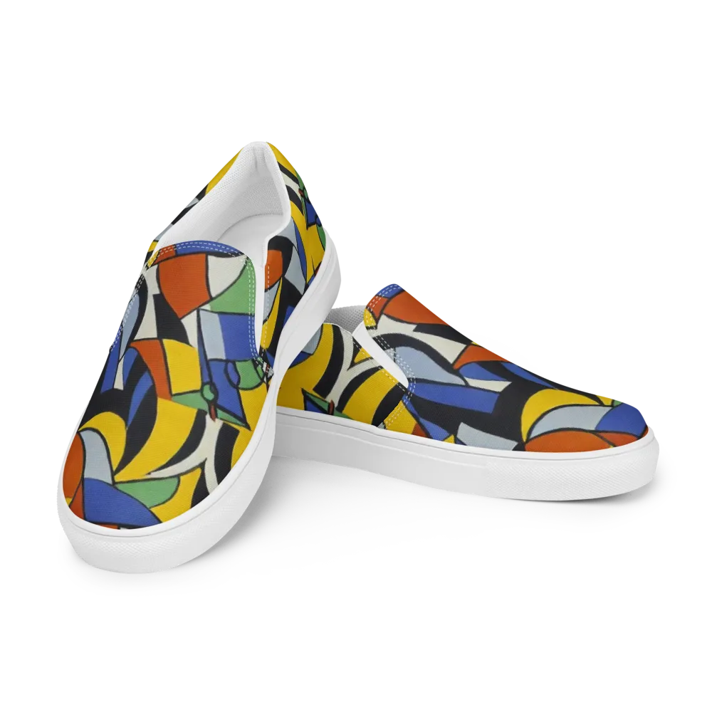 Chromatic Paradox on Men's Slip-On Canvas Shoes — Left Front
