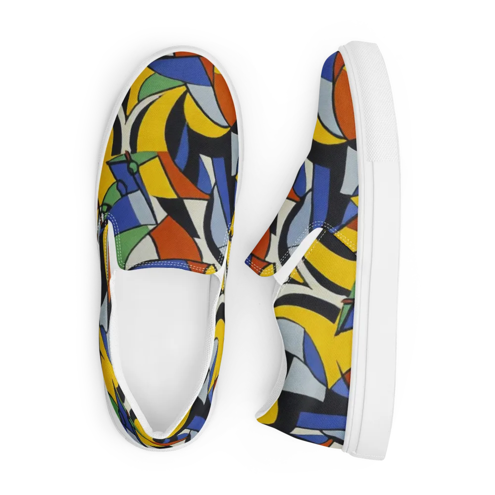 Chromatic Paradox on Men's Slip-On Canvas Shoes — Front