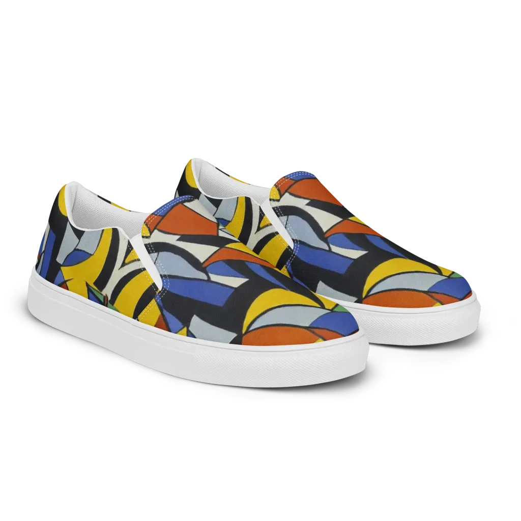 Chromatic Paradox on Women's Slip-On Canvas Shoes — Right Front