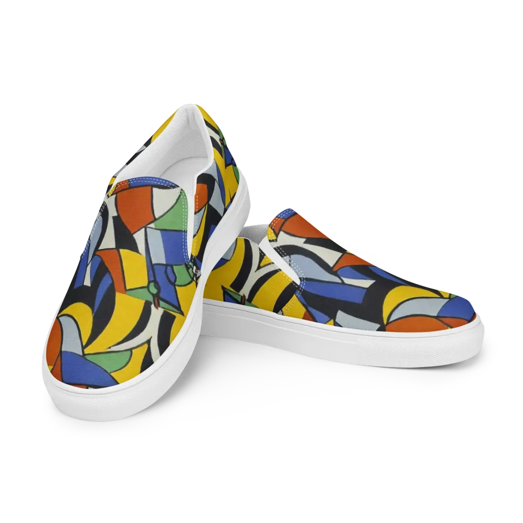 Chromatic Paradox on Women's Slip-On Canvas Shoes — Left Front