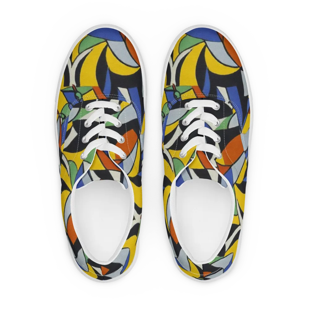 Chromatic Paradox on Men's Lace-Up Canvas Shoes — Front