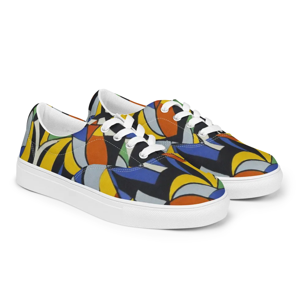 Chromatic Paradox on Men's Lace-Up Canvas Shoes — Right Front