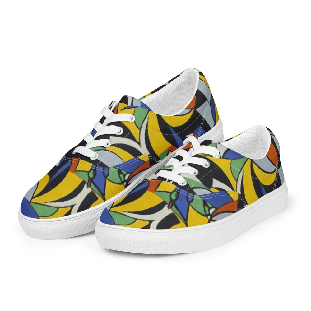 Chromatic Paradox on Men's Lace-Up Canvas Shoes — Left Front