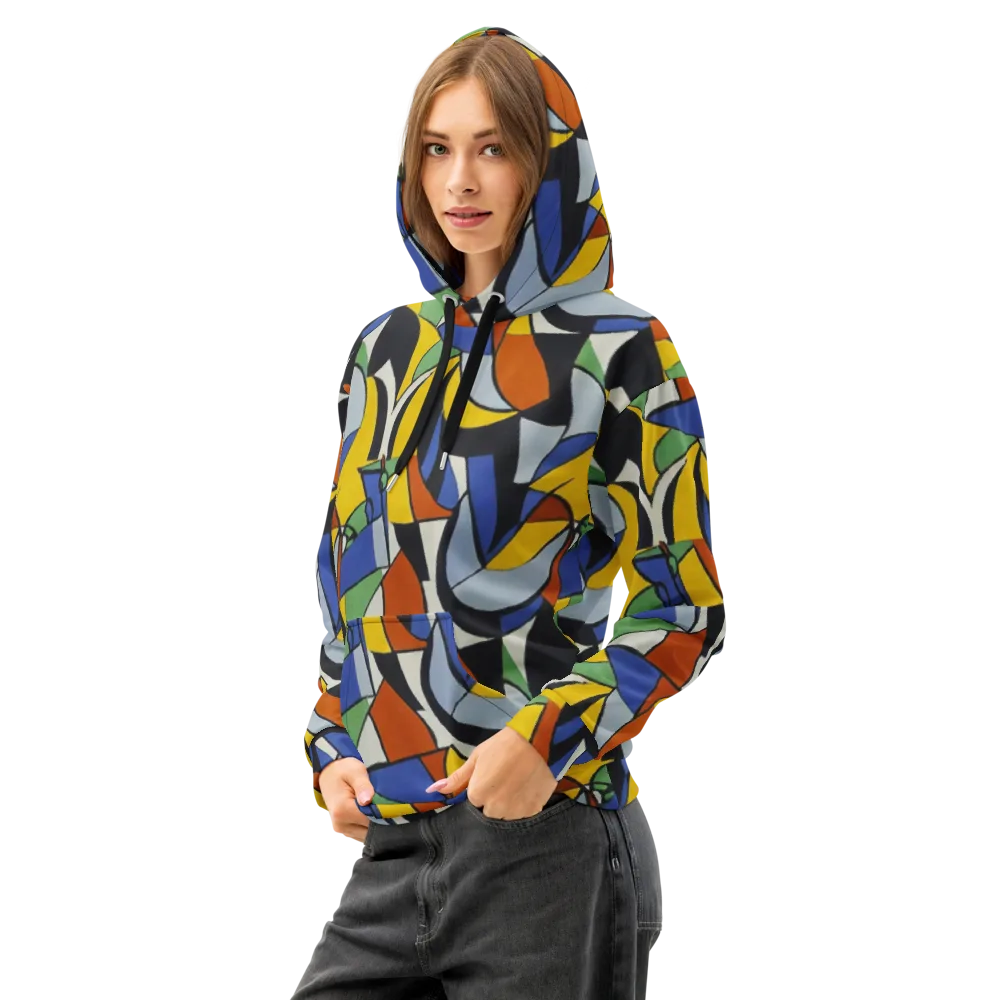 Chromatic Paradox on Cotton Hoodie — Left Front