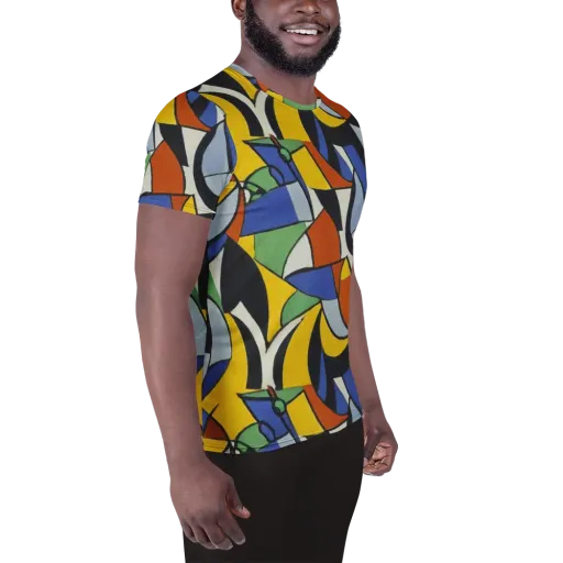 Chromatic Paradox on a Men's Athletic T-Shirt