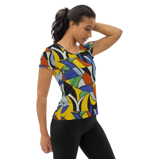 Chromatic Paradox on a Women's Athletic T-Shirt