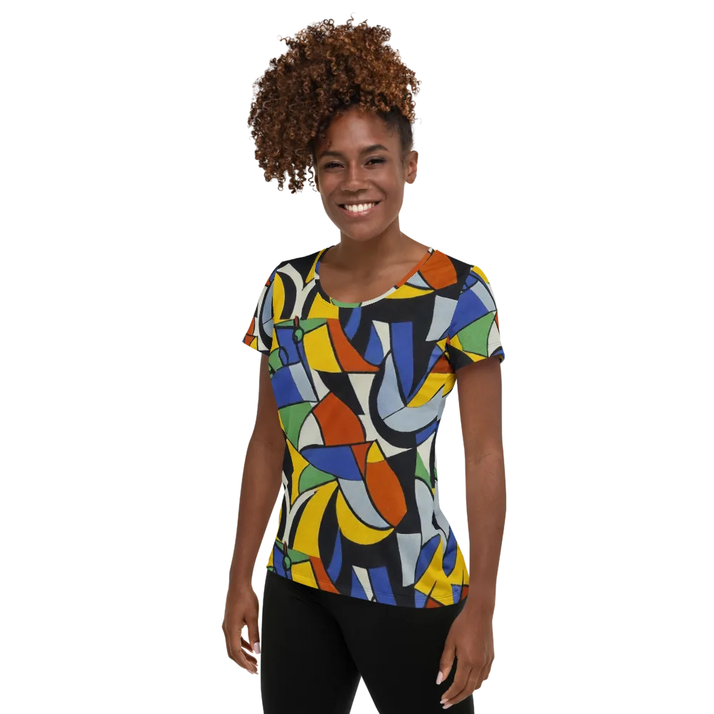 Chromatic Paradox on Women's Athletic T-Shirt — Left