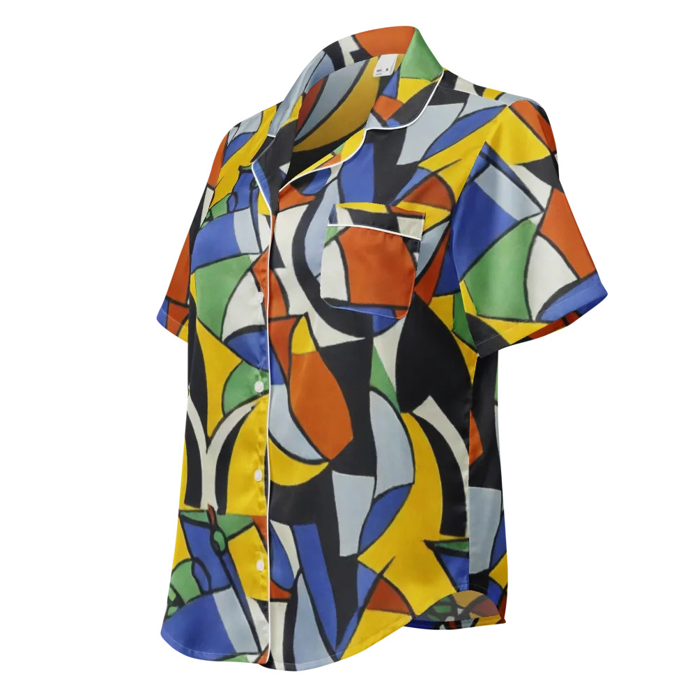 Chromatic Paradox on Women's Short Sleeve Pajama Top — Left Front