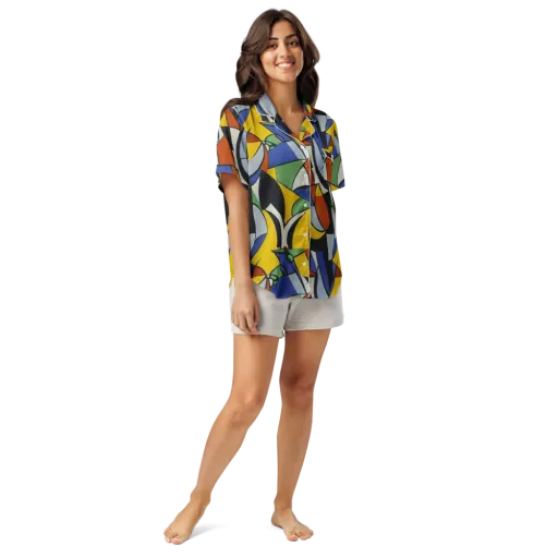 Chromatic Paradox on a Women's Short Sleeve Pajama Top
