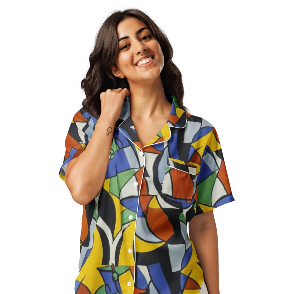 Chromatic Paradox on Women's Short Sleeve Pajama Top — Front