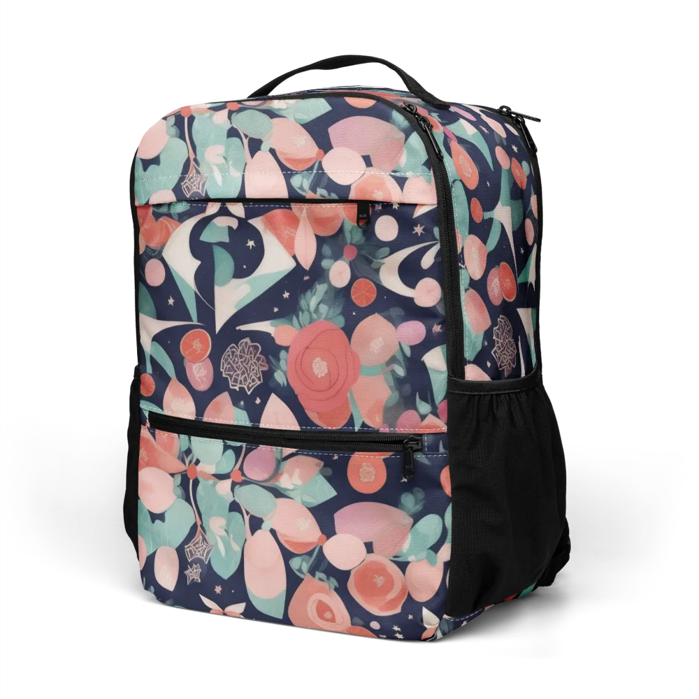 Coral Moon Garden on Utility Backpack — Left Front