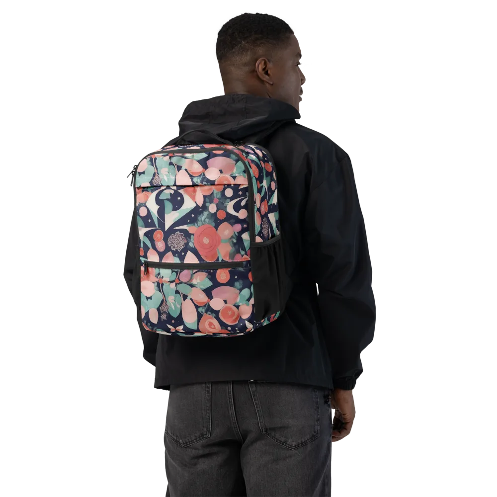 Coral Moon Garden on Utility Backpack — Back