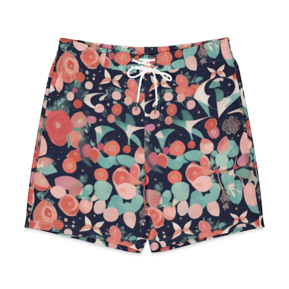 Coral Moon Garden on Men's Board Shorts — Front