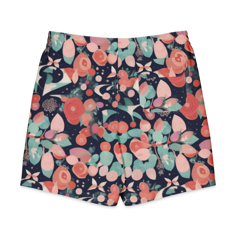 Coral Moon Garden on Men's Board Shorts — Back