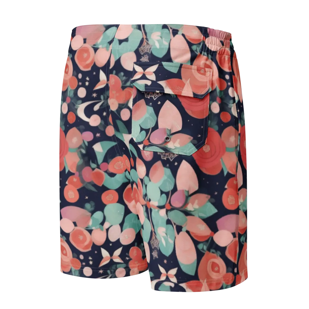 Coral Moon Garden on Men's Board Shorts — Back