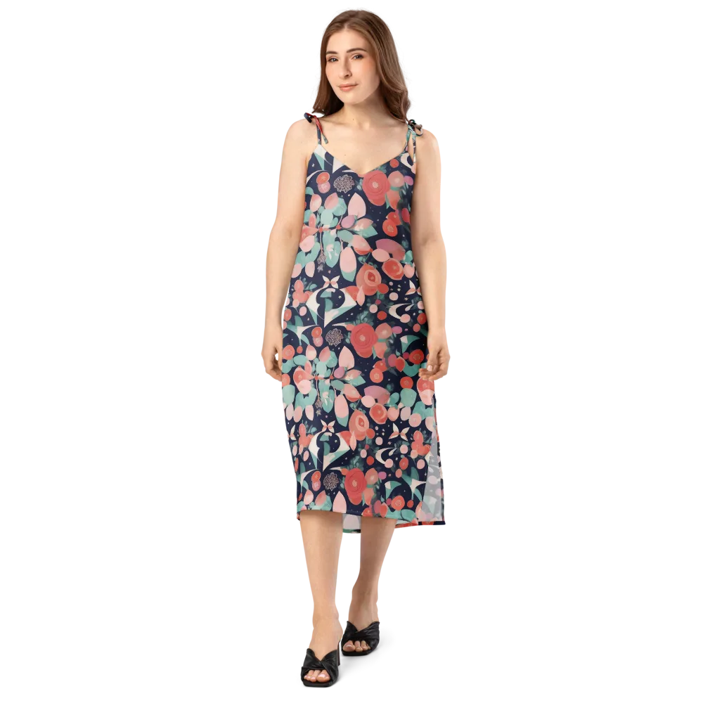 Coral Moon Garden on Slip Dress — Front