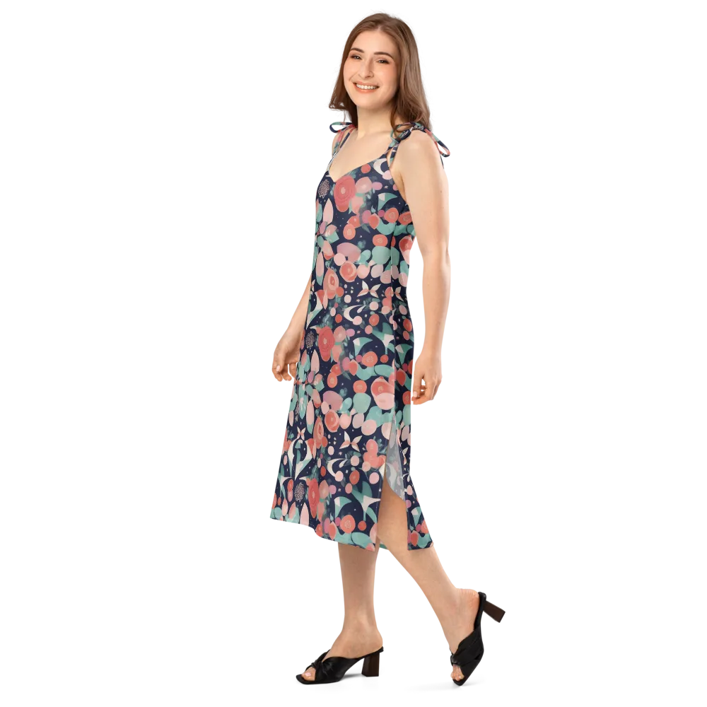 Coral Moon Garden on Slip Dress — Left Front