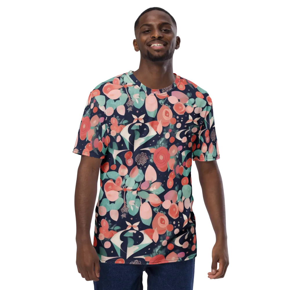 Coral Moon Garden on Men's Crew Neck T-Shirt — Front