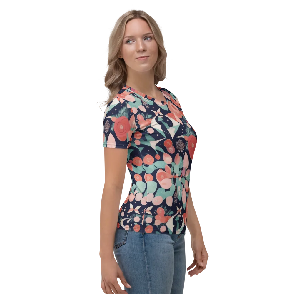 Coral Moon Garden on Women's Crew Neck T-Shirt — Right