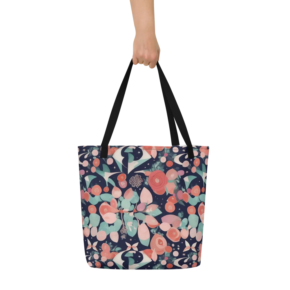 Coral Moon Garden on Large Tote Bag W/ Pocket — Front