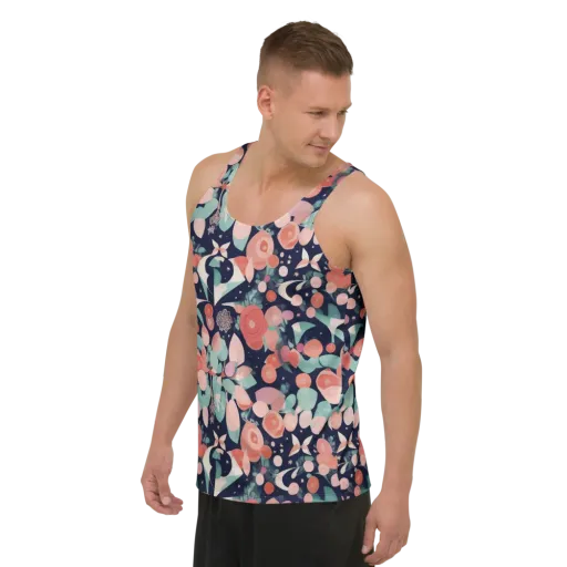 Coral Moon Garden on a Men's Tank Top