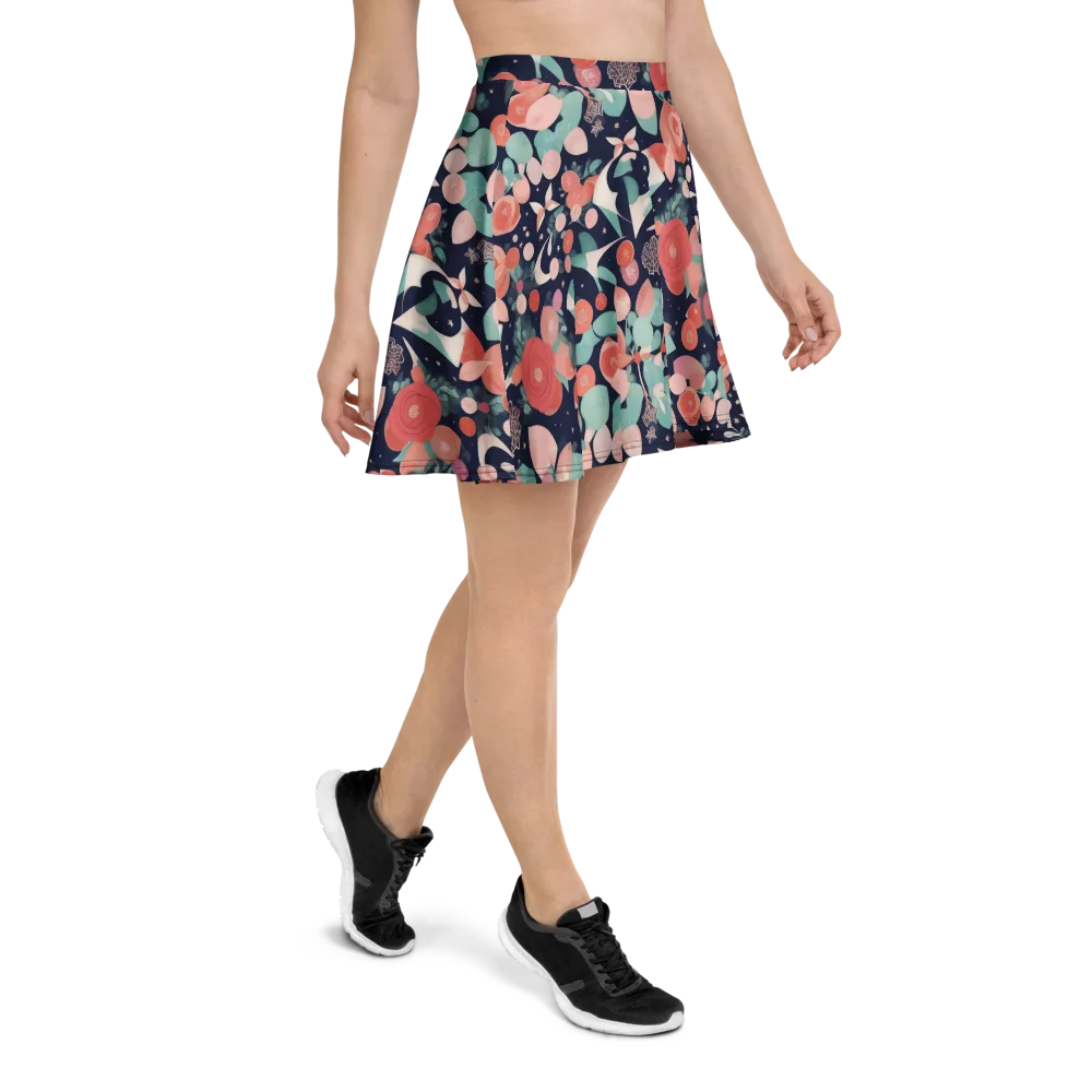 Coral Moon Garden on Skater Skirt — Right