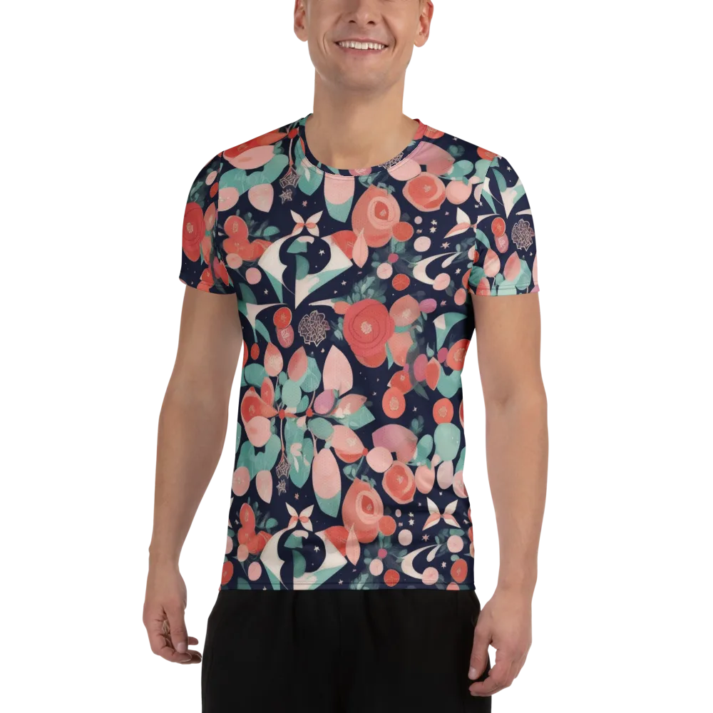 Coral Moon Garden on Men's Athletic T-Shirt — Front