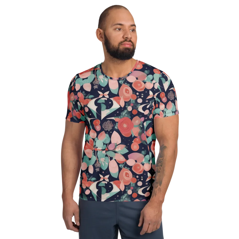 Coral Moon Garden on Men's Athletic T-Shirt — Front