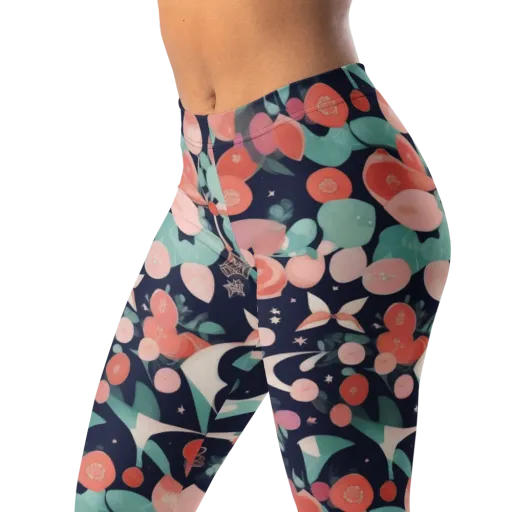 Coral Moon Garden on a Leggings