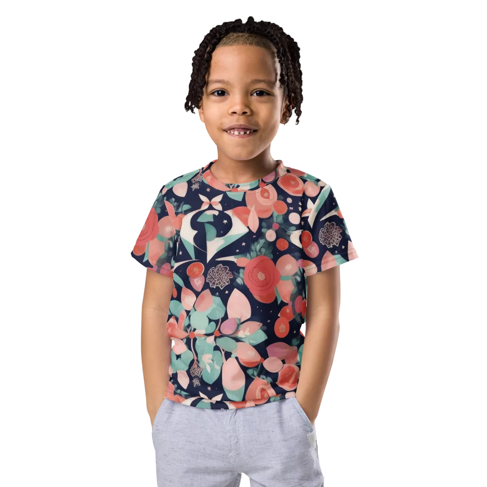 Coral Moon Garden on Kids Crew Neck T-Shirt — Front