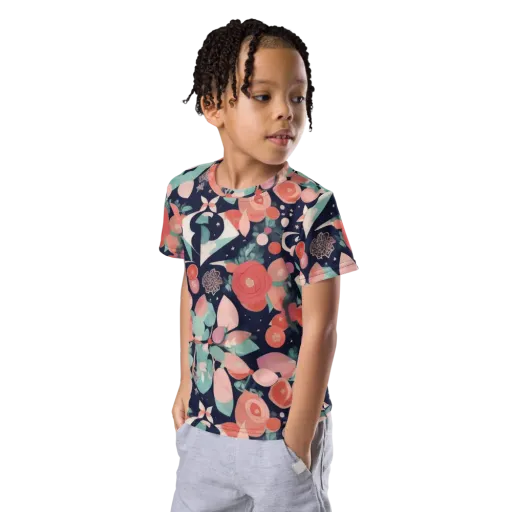 Coral Moon Garden on a Kids Crew Neck T-Shirt