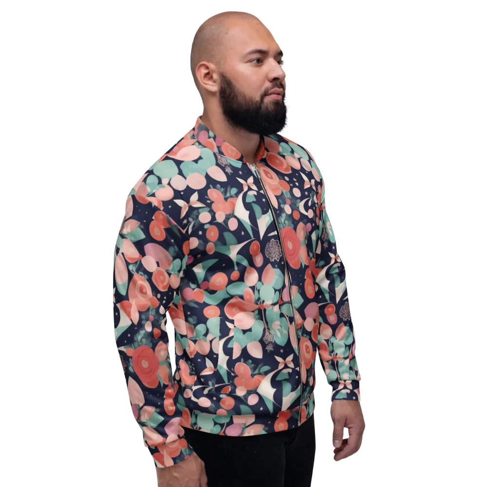 Coral Moon Garden on Bomber Jacket — Right