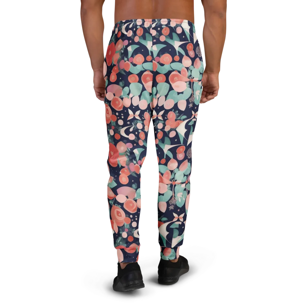 Coral Moon Garden on Men's Joggers — Back