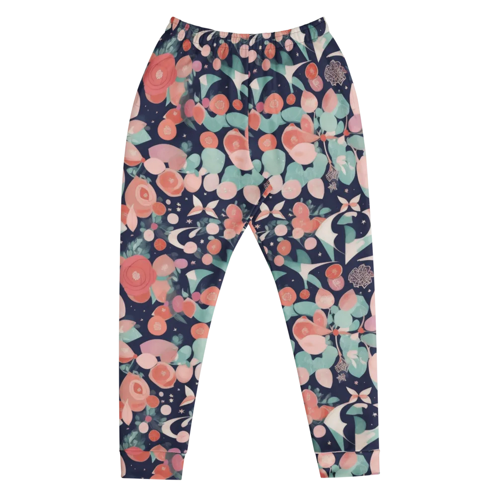 Coral Moon Garden on Men's Joggers — Front