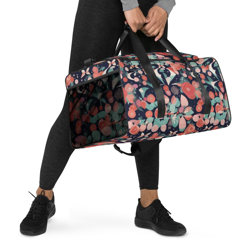Coral Moon Garden on Duffle Bag — Right Front
