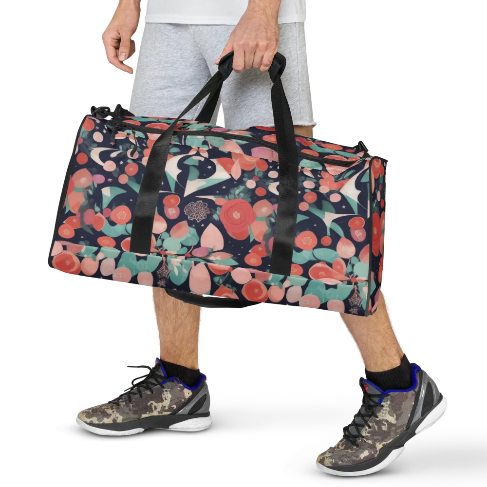 Coral Moon Garden on Duffle Bag — Front