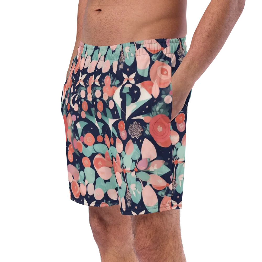 Coral Moon Garden on Swim Trunks — Left Front
