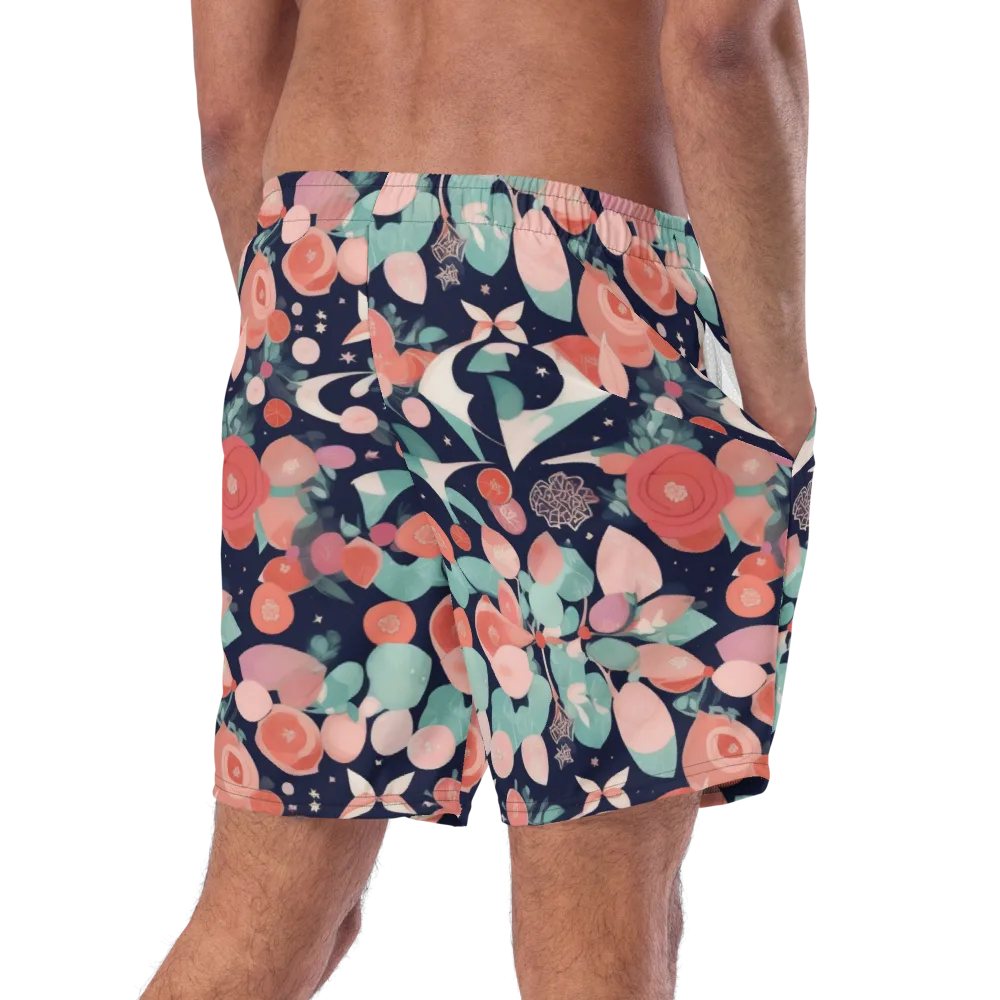 Coral Moon Garden on Swim Trunks — Right Back